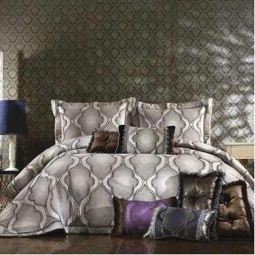 Zebra Casa Memphis Füme/Brown Çift Kişilik Yatak Örtüsü