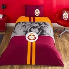 Taç Galatasaray Lisanslı Şampiyon Aslan Nevresim Takımı - Tek Kişilik, %100 Pamuk