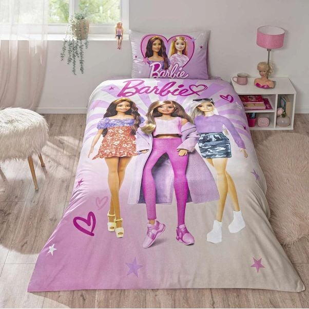 Taç Lisanslı Barbie Shıne Tek Kişilik Nevresim Takımı