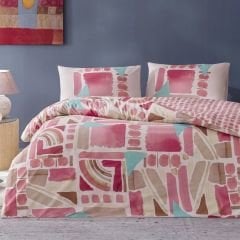 Taç Holden Ranforce Tek Kişilik Nevresim Takımı - Pembe , %100 Pamuk, Modern Desenli