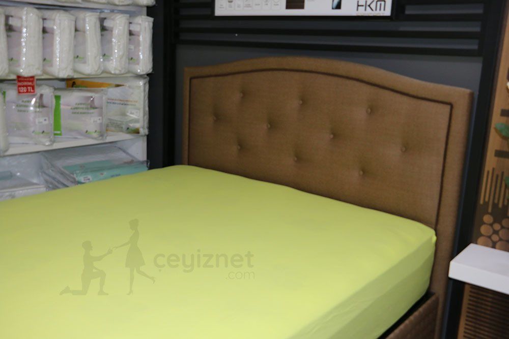 Stretch Classic Çarşaf Kingsize  battal - Hardal çarşaf - 180x200 cm