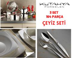 Kütahya Porselen Bone Mare 164 Parça Çeyiz Seti