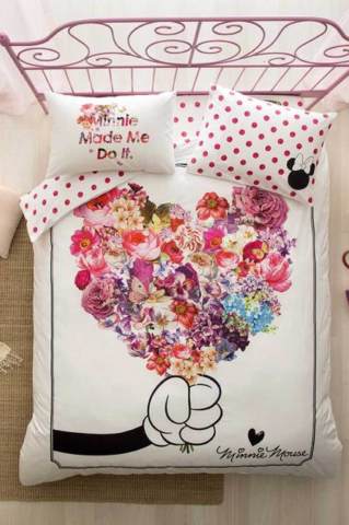 Taç Disney Minnie Flowers Çift Kişilik Nevresim Takımı