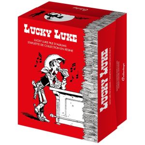 LUCKY LUKE - RESINE DE COLLECTION - LUCKY LUKE PILE DE LIVRE