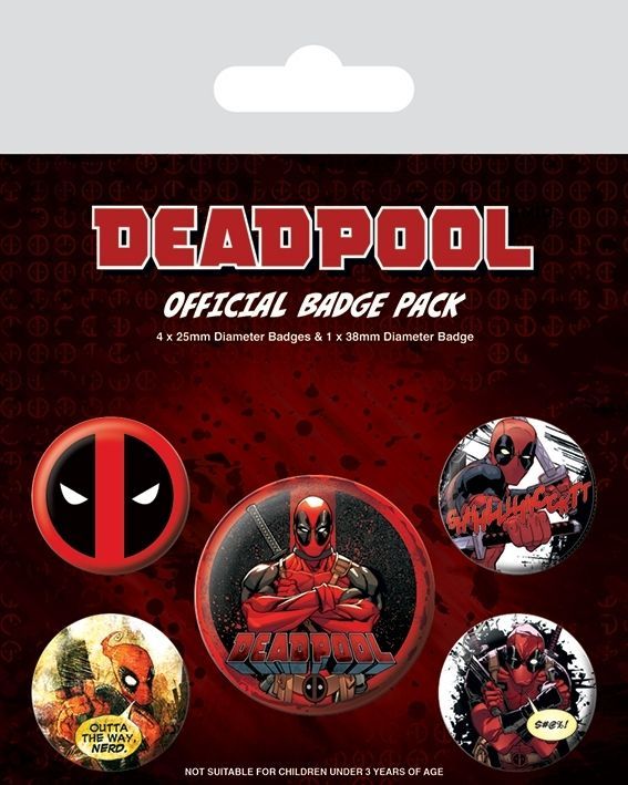 Deadpool Badge Pack Rozet Seti 38 mm
