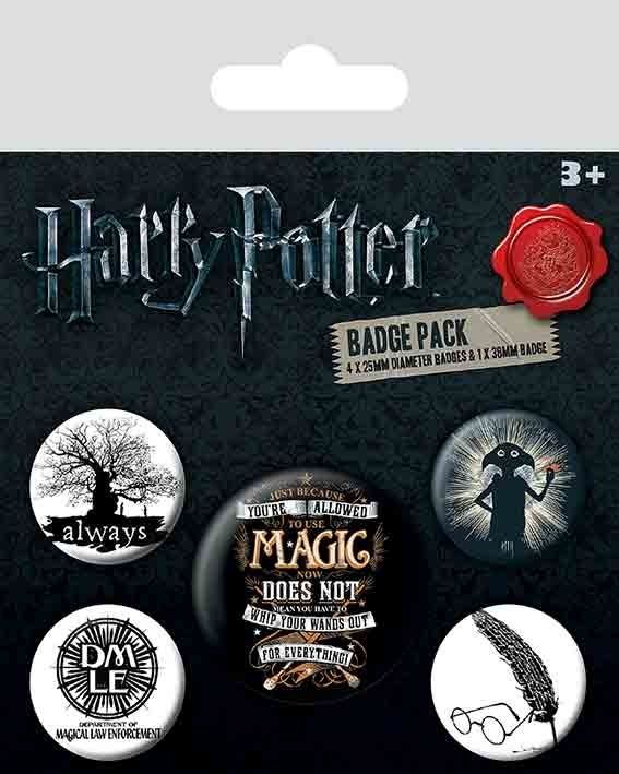 Harry Potter Symbols Badge Pack Rozet Seti 38 mm
