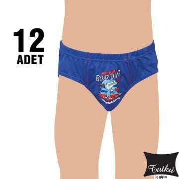 Tutku 0138 Erkek Çocuk Elestan Baskılı Slip Külot 12'li