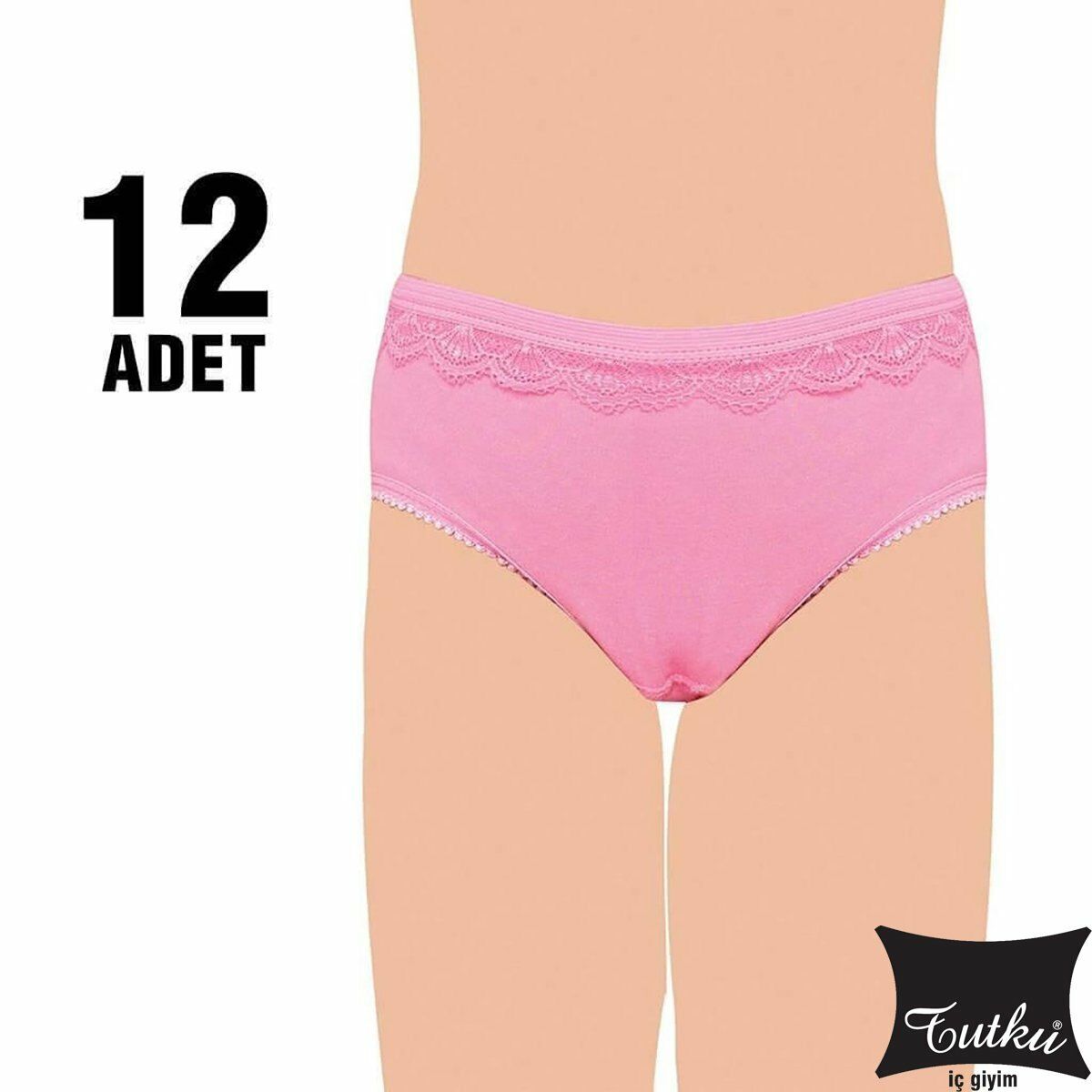 Tutku 834 Kız Çocuk İnce Bel Pınar Slip Külot 12'li