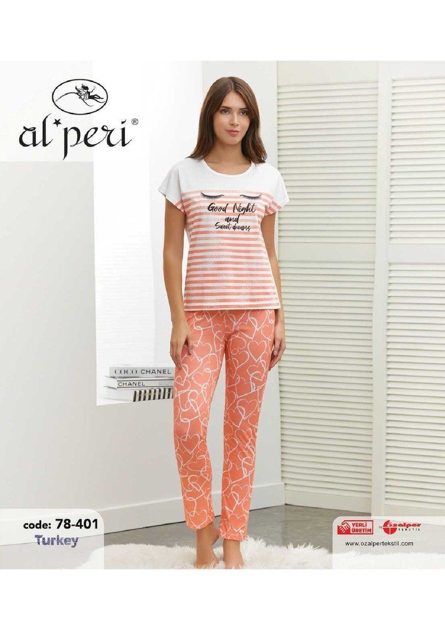 Alperi 78-401 Bayan Kısa Kol Pijama Takım