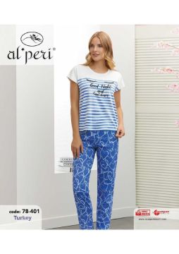 Alperi 78-401 Bayan Kısa Kol Pijama Takım