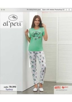 Alperi 78-393 Bayan Kısa Kol Pijama Takım