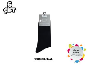 Pierre Cardin 831-Siyah Erkek Bambu Çorap 6'lı