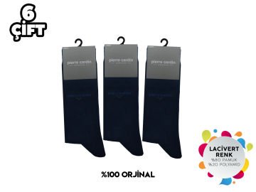 Pierre Cardin 532-Lacivert Erkek Penye Likralı Çorap 6'lı
