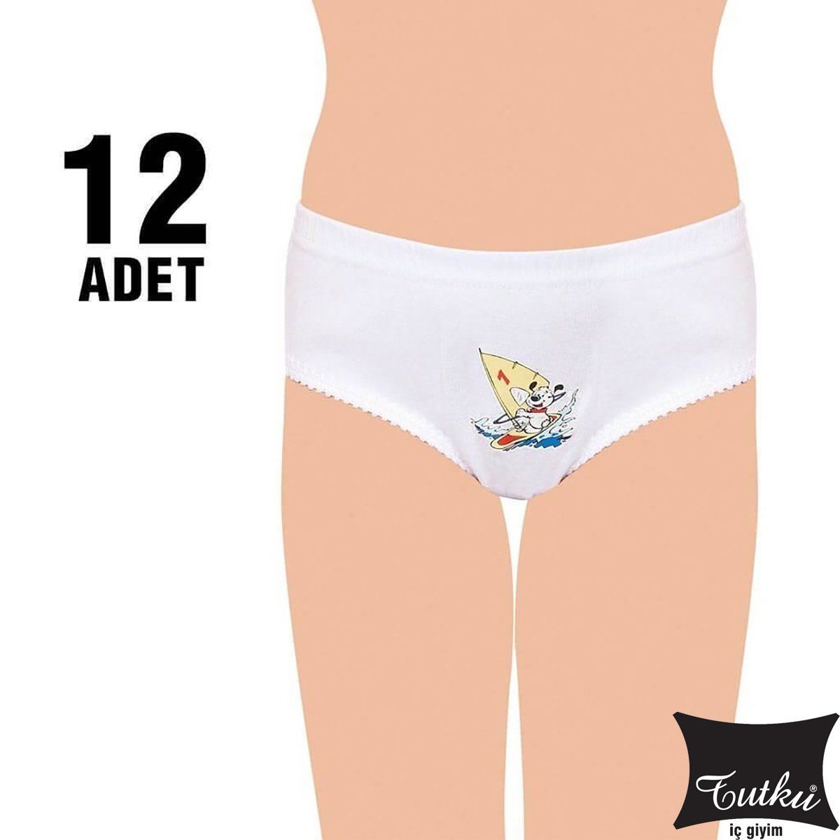 Tutku 822 Kız Çocuk Baskılı Slip Külot 12'li