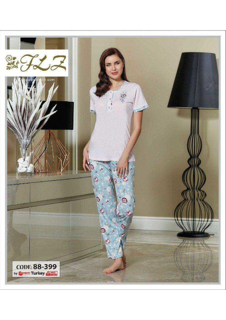 Flz 88-399 Bayan Kısa Kollu Pijama Takım