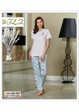 Flz 88-399 Bayan Kısa Kollu Pijama Takım