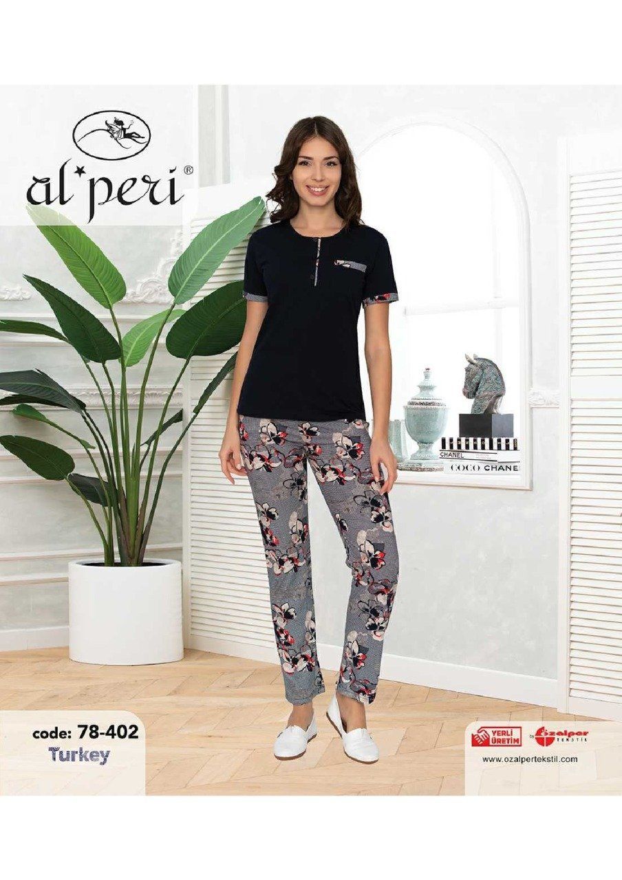 Alperi 78-402 Bayan Kısa Kol Pijama Takım