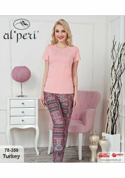 Alperi 78-359 Bayan Kısa Kol Pijama Takım