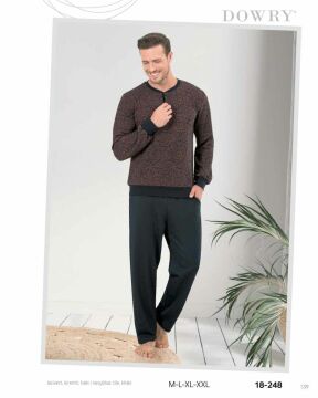 Dowry 18-248 Kışlık Uzun Kol Erkek Pijama Takımı