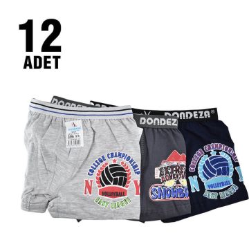 Dondeza 506 Baskılı Erkek Çocuk Boxer 12'li