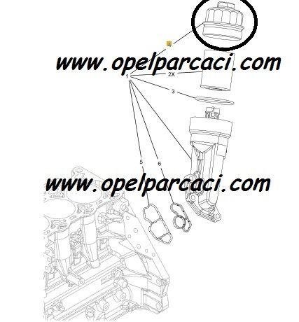 Opel Motor Yağ Filtre Kapağı Corsa C Z14XEP Motorlar