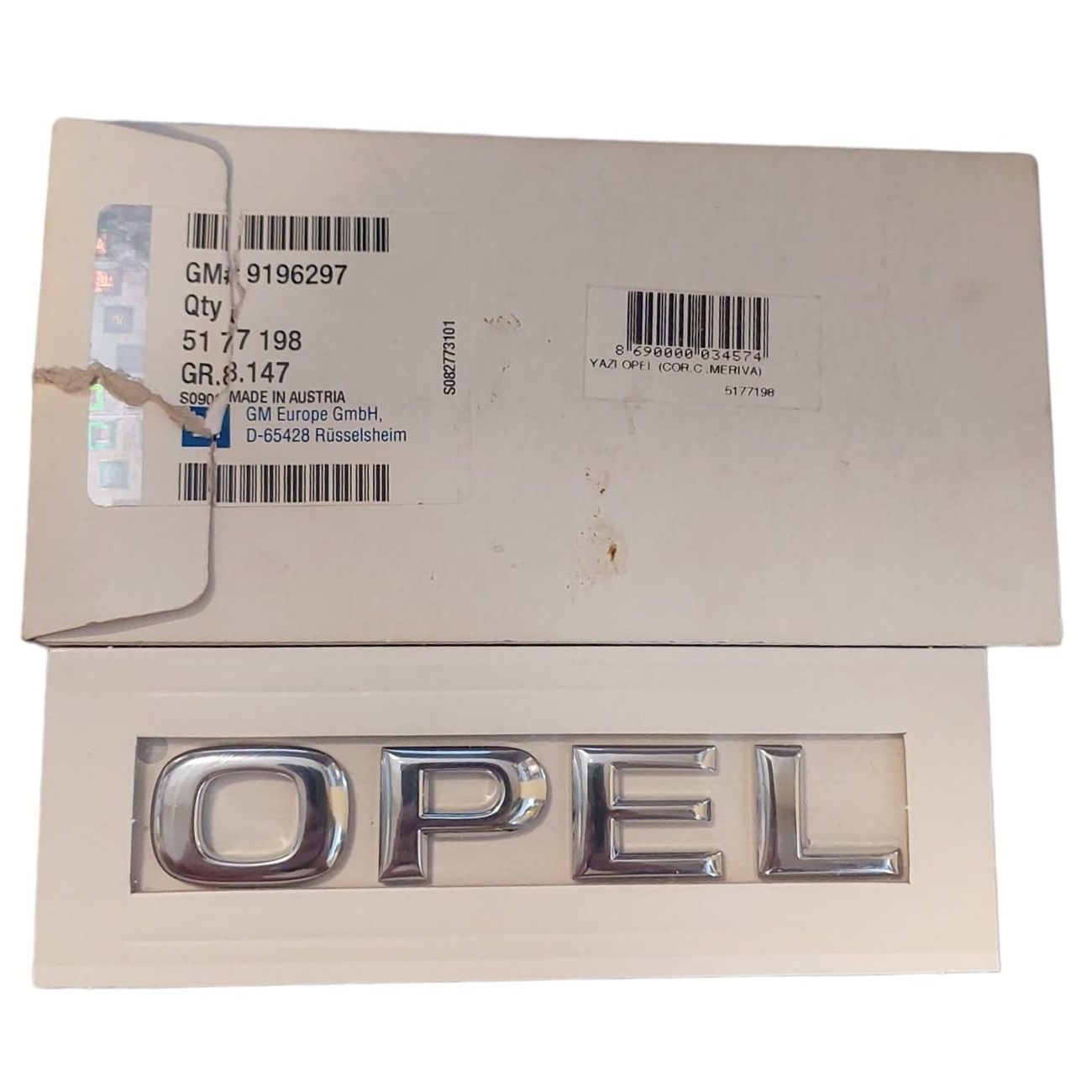 Opel Corsa C '' OPEL '' Bagaj Yazısı Orijinal GM