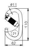 CT ALU OTOMATIK KAPILI OVAL KARABINA