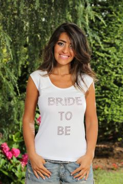Pembe Taşlı Bride To Be T-shirt