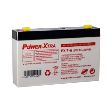 Power-Xtra PX7-6 - 6V 7 Ah Bakımsız Kuru Akü