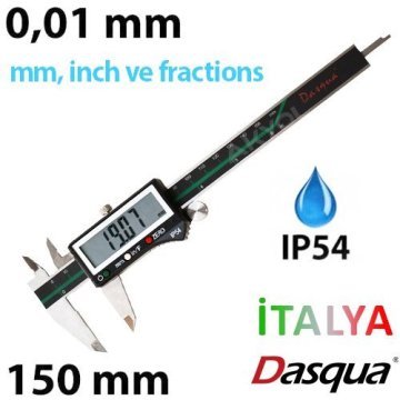 Dasqua 2310-7105 Dijital Kumpas 0-150 mm (IP54 Korumalı)