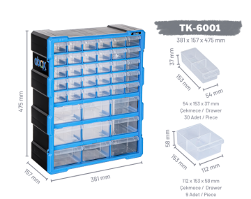 Plastik Monoblok  39 Çekmeceli set  TK-6001