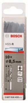 Metal matkap ucu HSS-R, DIN 338 8.5mm (10 adet)