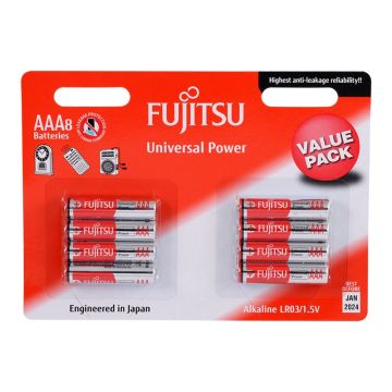 Fujitsu Universal Power LR03 Alkaline AAA İnce Kalem Pil 8Li Blister