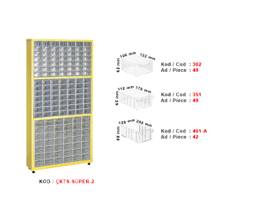 ÇKTS-SÜPER-2 Tek yönlü çekmeceli stand