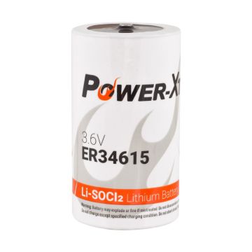 Power-Xtra 3.6V ER34615 D Size Li-SOCI2 Lithium Pil