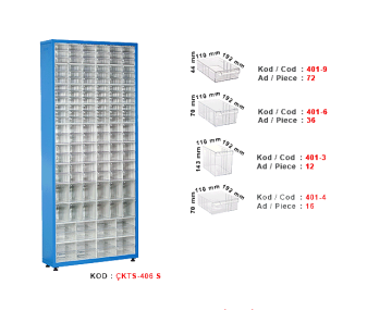 ÇKTS-406-S Tek yönlü çekmeceli stand