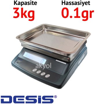Desis ATW Dijital Hassas Terazi - Hassasiyet: 0.1 gr. Max: 3 kg.