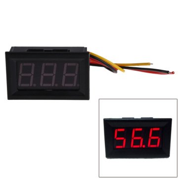 Arduino 0.56'' 0-100V 3 Kablolu DC Kırmızı Voltmetre