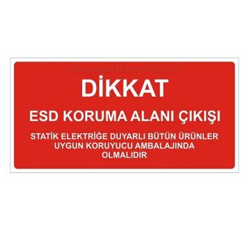 Antistatik ESD Çıkış Tabelası 15x30cm Türkçe IZ-TBL02