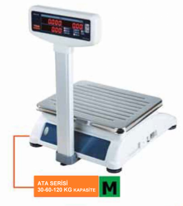 Tem Ata Boyunlu Market Terazi 30-60-120 KG Akülü