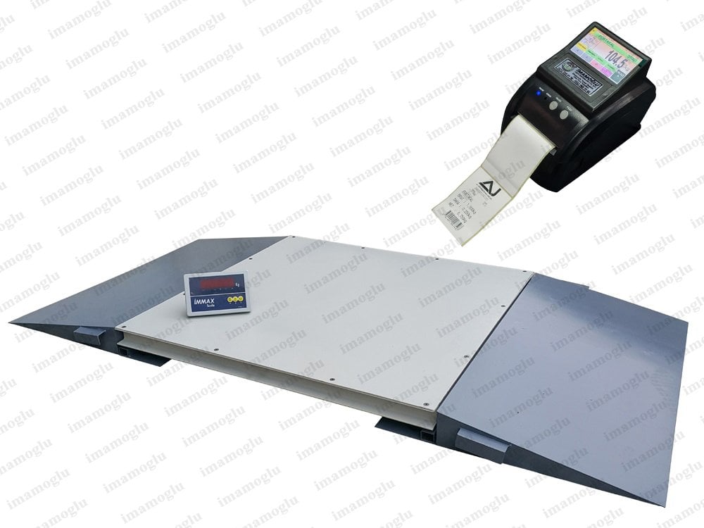 İmmax Etiket Yazıcılı Rampalı Ağır Hizmet Kantarı 3 Ton  150x150 Cm Özel Üretim
