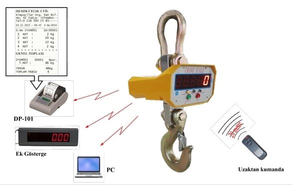 Densi CL - Yazıcılı Vinç Baskülü 5 Ton Kumandalı