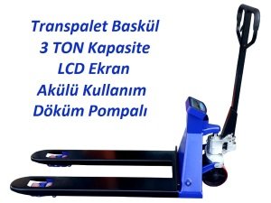 Neck Fiş Yazıcılı Terazili Transpalet - 3 Ton Döküm Pompalı