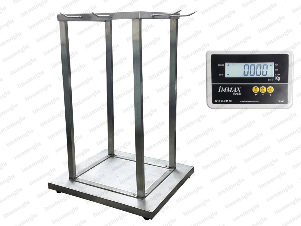 Karkas Et Kantarı Paslanmaz 6 kancalı 2 Ton 100x120 Cm