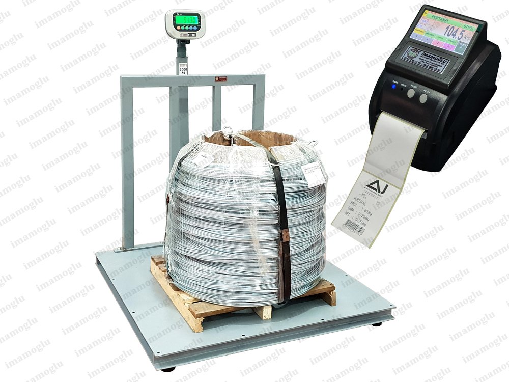 İmmax Etiket Yazıcılı Dayama Siperli Ağır Hizmet Baskülü 3 Ton 150x150 Cm Özel Üretim