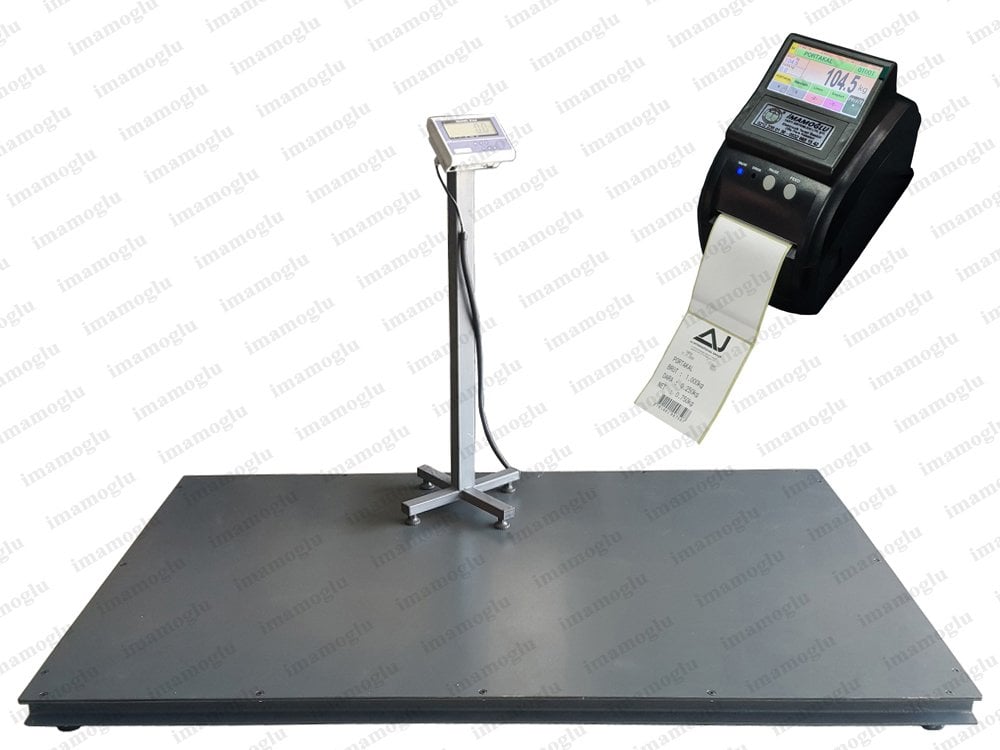 Etiket Yazıcılı Düz Platform Darbeli 3 Ton 150x150 Cm Özel Üretim