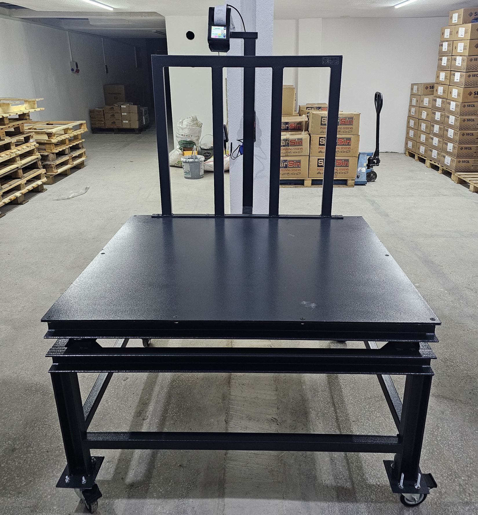 İmmax Sehpalı Yazıcılı Tekerlikli Baskül 3 Ton 120x120 Cm
