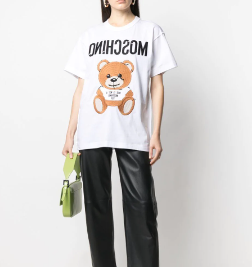 Teddy Bear T shirt Tshirt Beyaz Kad n Moschino