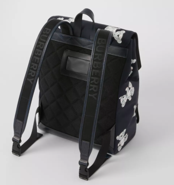Thomas Bear Print Nylon Backpack - Children's Backpack, Black