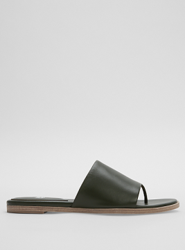 EDGE NAPPA LEATHER SLIDE - Terlik, Yeşil